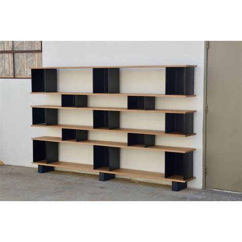 Design Frères Polished Oak And Matte Black Horizontal Shelving Unit Chairish