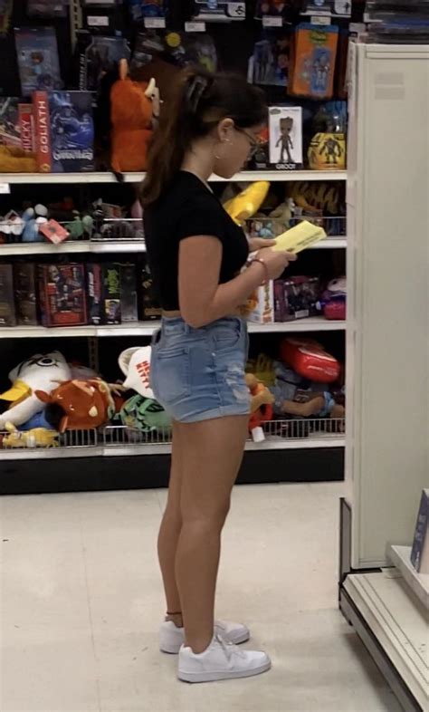 Short Asian Latina With Bubbly Ass In Jean Shorts And Nice Sized Tits Short Shorts