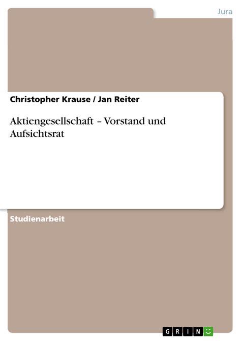 Aktiengesellschaft Vorstand Und Aufsichtsrat EPUB PDF EBook Kaufen