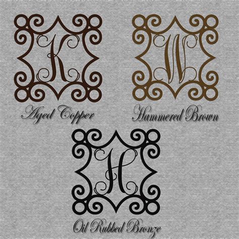 Single Metal Initial Vine Monogram With Wrought Iron Inspired Etsy