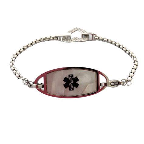 Salamanca Style Medical Alert Bracelet Oval Medallion Emergency ID