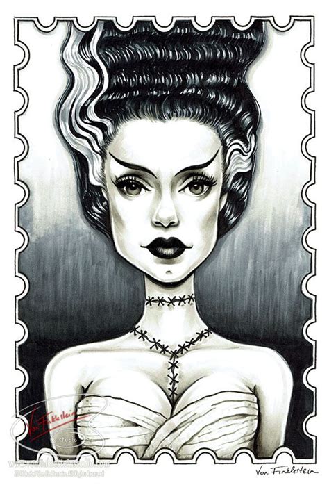 Frankensteins Bride Original Drawing Bride Of Frankenstein