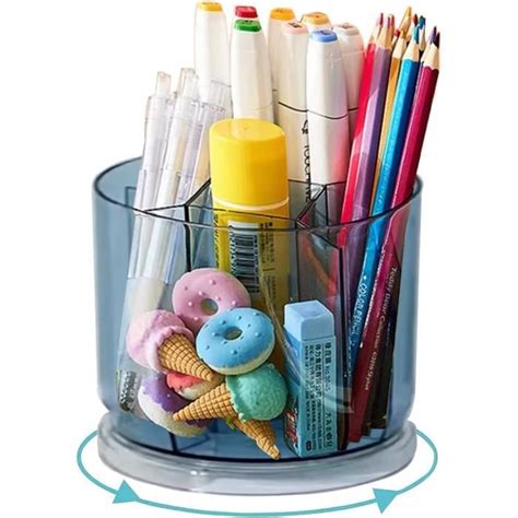 Porte Stylo Bureau Rotatif Pot A Crayon Organisateur De Bureaurotation