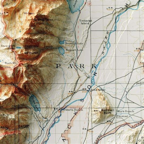 Grand Teton Relief Map Geoartmaps