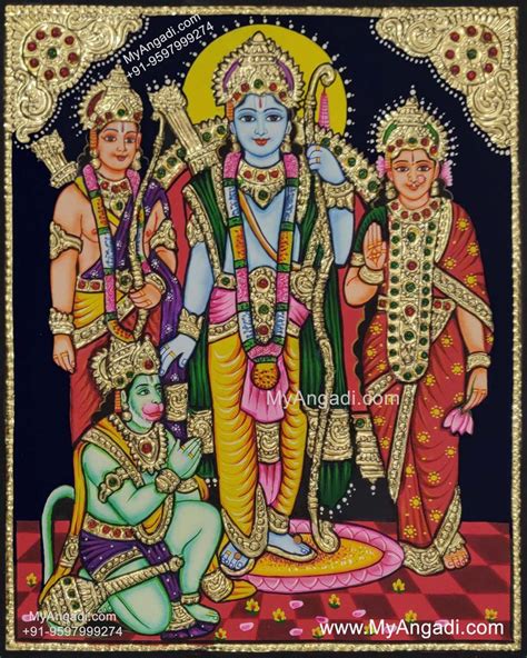 Ramar Sita Lakshmanan Hanuman Tanjore Painting Tanjore Painting