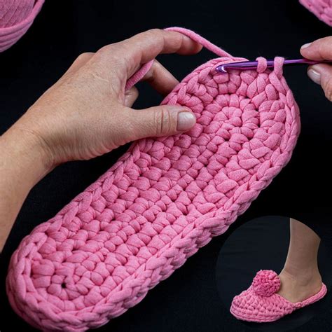 Chaussons De Maison Confortables Au Crochet Sur La Semelle M Me