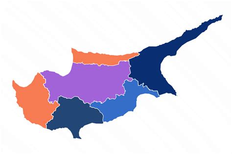 multicolor mapa de Chipre con provincias 25842890 Vector en Vecteezy