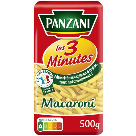 PANZANI Macaroni cuisson rapide 3min 500g pas cher à prix Auchan