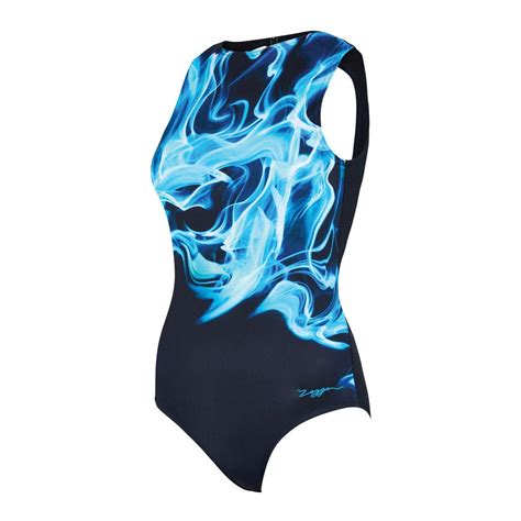 Zoggs Womens High Front Swimming Costume Uk