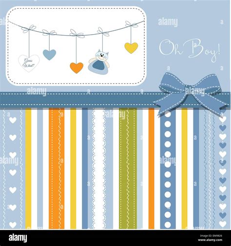 baby boy shower card Stock Vector Image & Art - Alamy