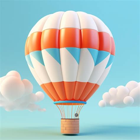 Cartoon Hot Air Balloon 3D Premium AI Generated Image