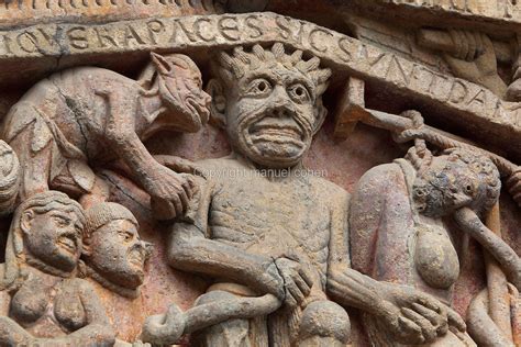 Hell Last Judgement Tympanum Abbatiale Sainte Foy Conques Midi