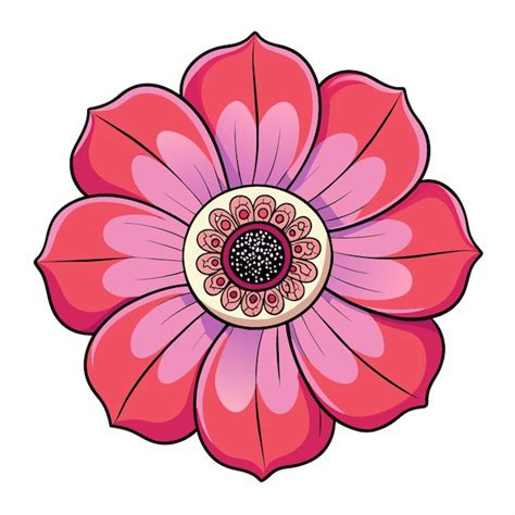 Premium Vector Anemone Flower Cartoon Style Icon Vector Clipart