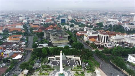 November 20, 2022. View of Surabaya City with Tugu Pahlawan Monument ...