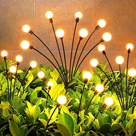 LETMY 6 Pack 48 LED Solar Garden Lights Upgraded Solar Firefly Lights