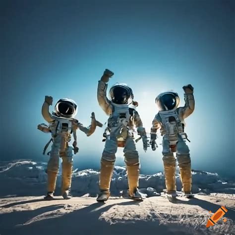 Astronauts Celebrating In Space On Craiyon