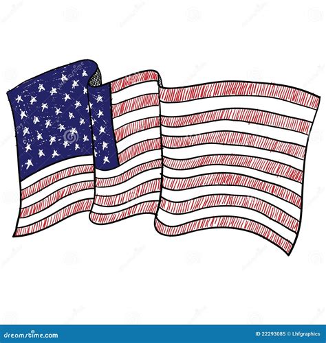 American Flag Sketch Stock Vector Illustration Of Flag