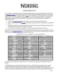 Nevada Endorsement Form For Certified Nursing Assistant Fill Out