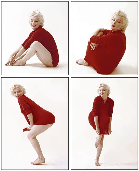 Marilyn Red Sweater Sitting Photos By Milton Greene