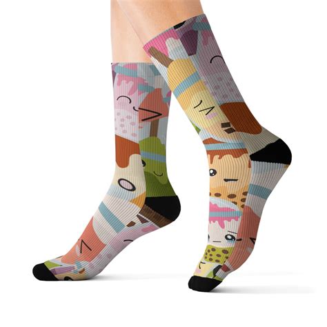 Kawaii Bubble Tea Socks Chibi T Idea Cute Socks Boba Tea Aesthetic