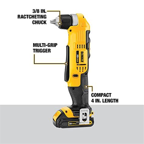 Dewalt V Max Right Angle Cordless Drill Driver Kit Dcd C