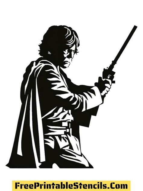 14 Printable Luke Skywalker Stencils And Silhouettes Free Printable