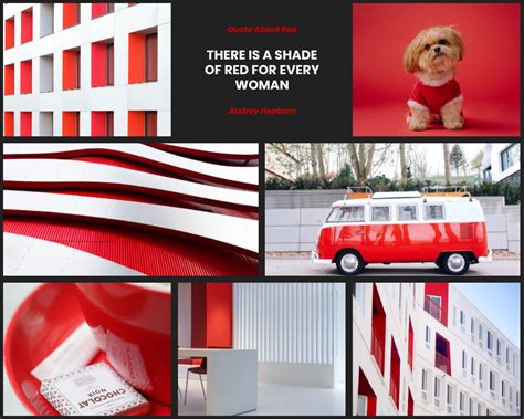 Shade Of Red Mood Board Tablón De Anuncios Template