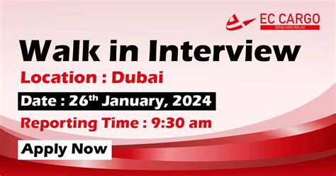 Ec Cargo Walk In Interview Dubai