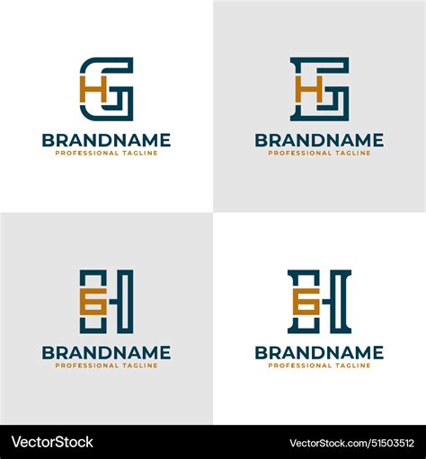 Elegant Letters Gh And Hg Monogram Logo Suitable Vector Image