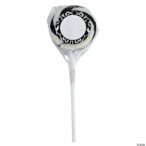 Personalized Black And White Swirl Lollipops 24 Pc Oriental Trading