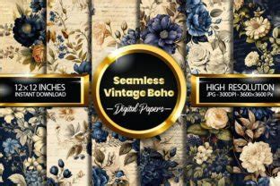 Vintage Seamless Boho Digital Papers Graphic By Hurairagraphics