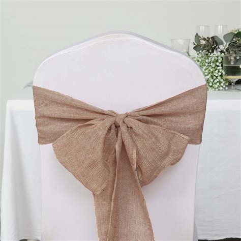 5 Pack Dusty Rose Jute Faux Burlap Chair Sashes Efavormart