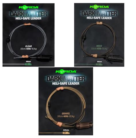 Korda Dark Matter Leader Heli Safe 40lb 1m Clear Tomas