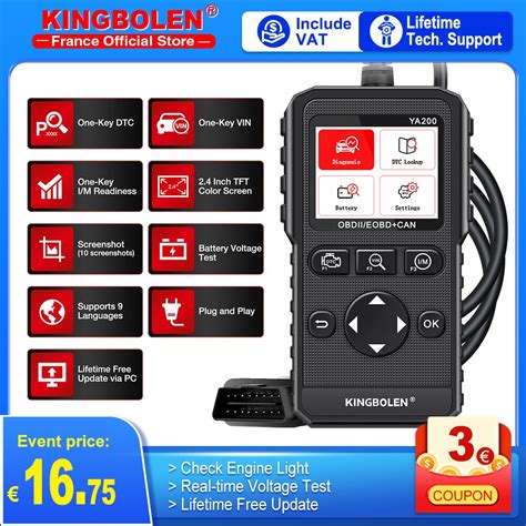 Kingbolen Ya200 Obd2 Scanner Automotive Dtcs Code Reader Professional