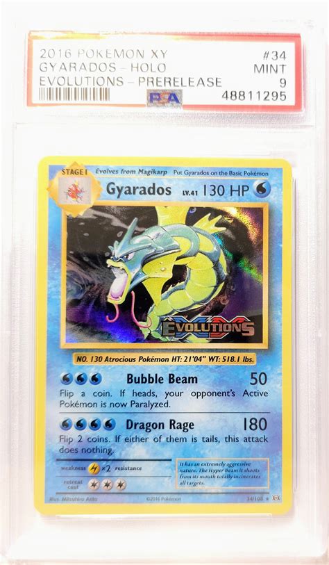 Pokemon Gyarados Xy Evolutions Prerelease Holo Rare Psa