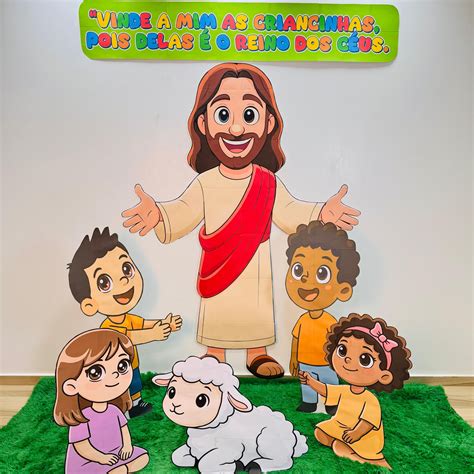Vinde A Mim As Crianças Biblia - 🌟 Painel vinde a mim – Jesus com as Crianças 🌟 - Professora Lucília paulino