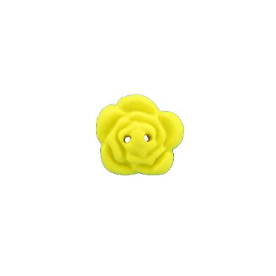 Bouton Fantaisie Cavertine Fleur Stylis E Jaune