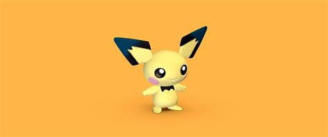 Pichu 3d Print Pikachu 3d Model 3d Printable Cgtrader