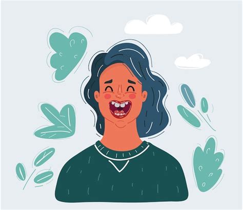 Premium Vector Cartoon Vector Illustration Of Laughing Woman Close Up