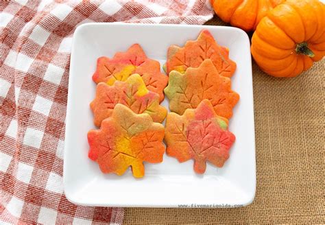 Marbled Fall Leaf Sugar Cookie Cutouts Five Marigolds