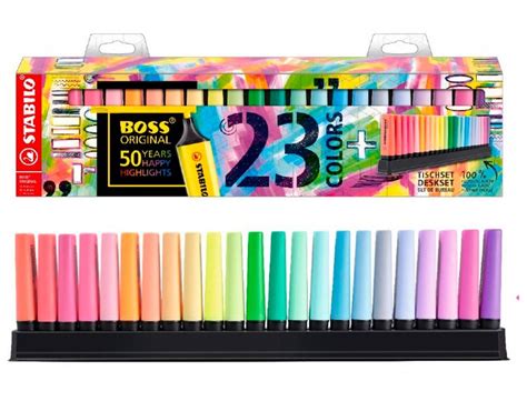 ROTULADOR STABILO BOSS FLUORESCENTE 70 DESKSET ESTUCHE DE 23 UNIDADES