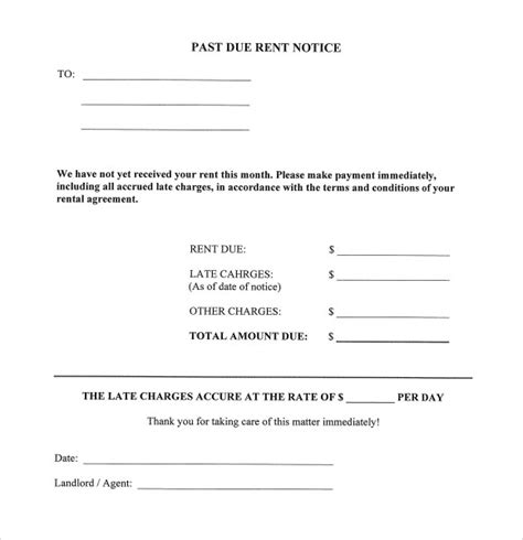 Past Due Notice Template