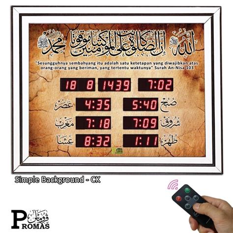 Jam Azan Jam Solat Digital With Led Promas Tahun Warranty Lazada