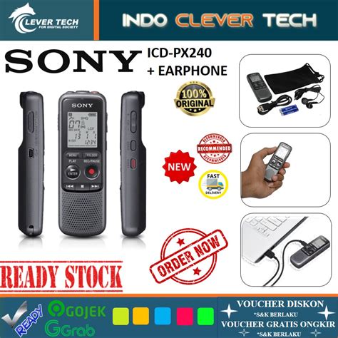 Jual Sony ICD PX240 With Earphone Voice Recorder Shopee Indonesia