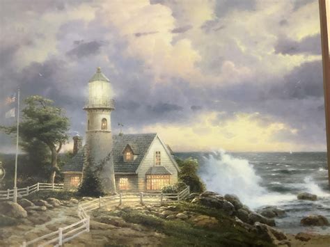 Lot 5pc Thomas Kinkade Lighthouse Prints