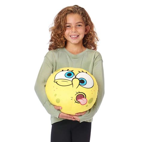 SpongeBob SquarePants Goofy SpongeBob Kids Round Cloud Pillow, 11 inches - Walmart.com