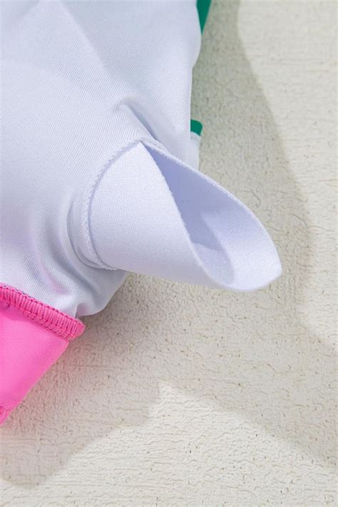 Women Bikini Sets Sea Green Contrast Trim Colorblock High Waisted Bikini Swimwear Cltaelk