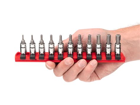 1 4 Inch Drive Hex Bit Socket Set 11 Piece Rail Tekton Shb90106