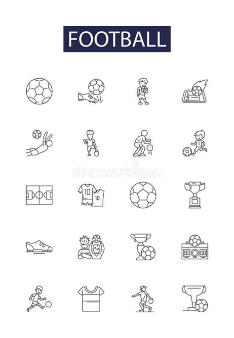 Iconos Vectoriales De Línea De Fútbol Y Signos Juego Deportivo Equipo