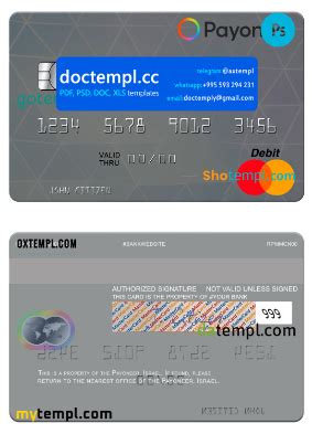 Usa Payoneer Mastercard Credit Card Psd Template